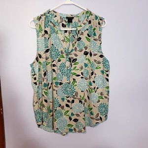 Ann Taylor Factory Sleeveless Floral Blouse - XL